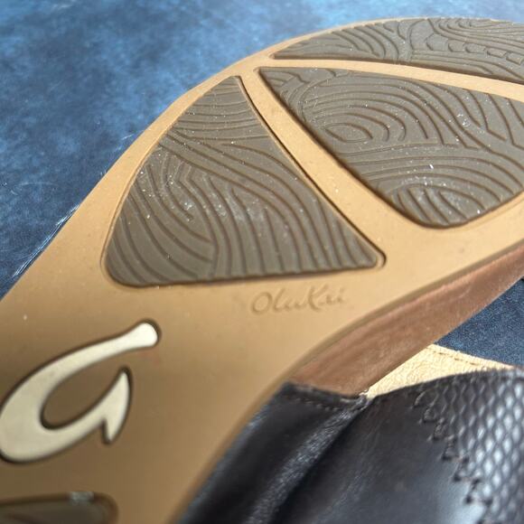 Olukai Hi'Ona Pa'i Sandals Brown Leather Size 7 - Picture 6 of 6